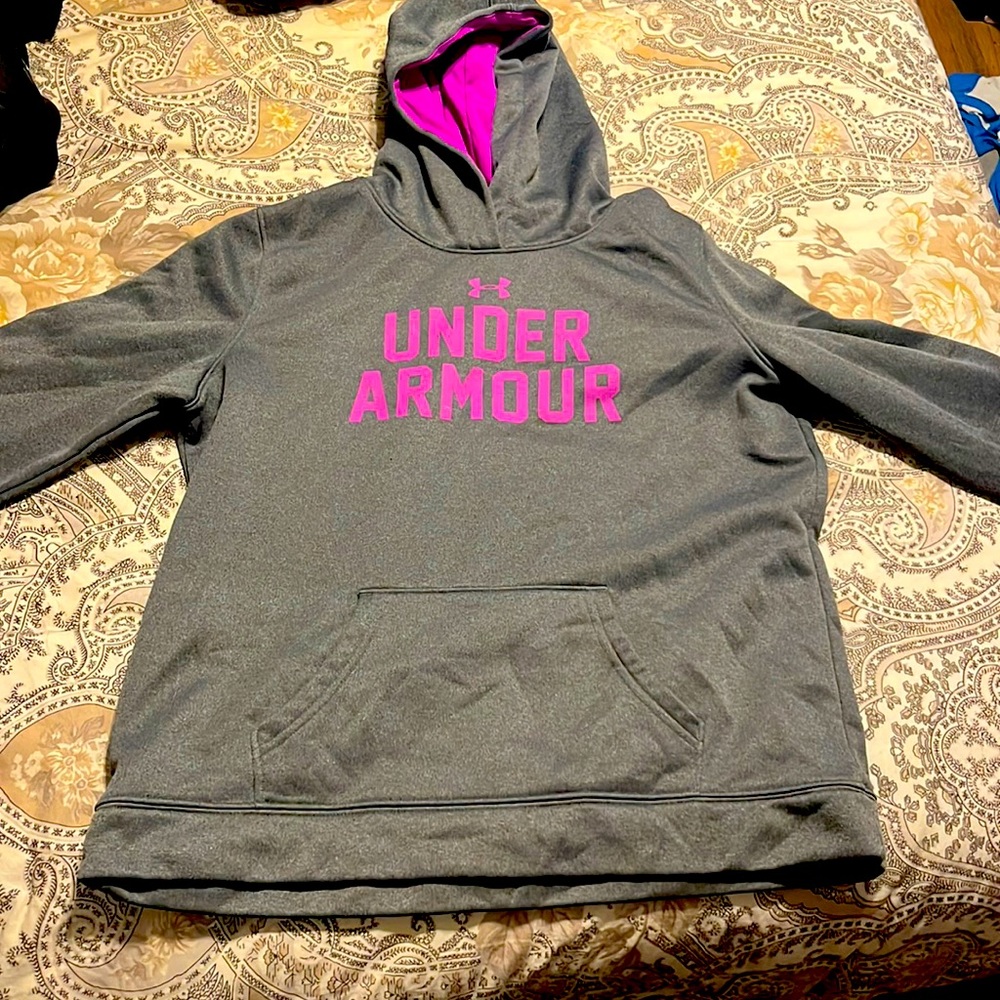 Under amour, youth XL, grey and purple